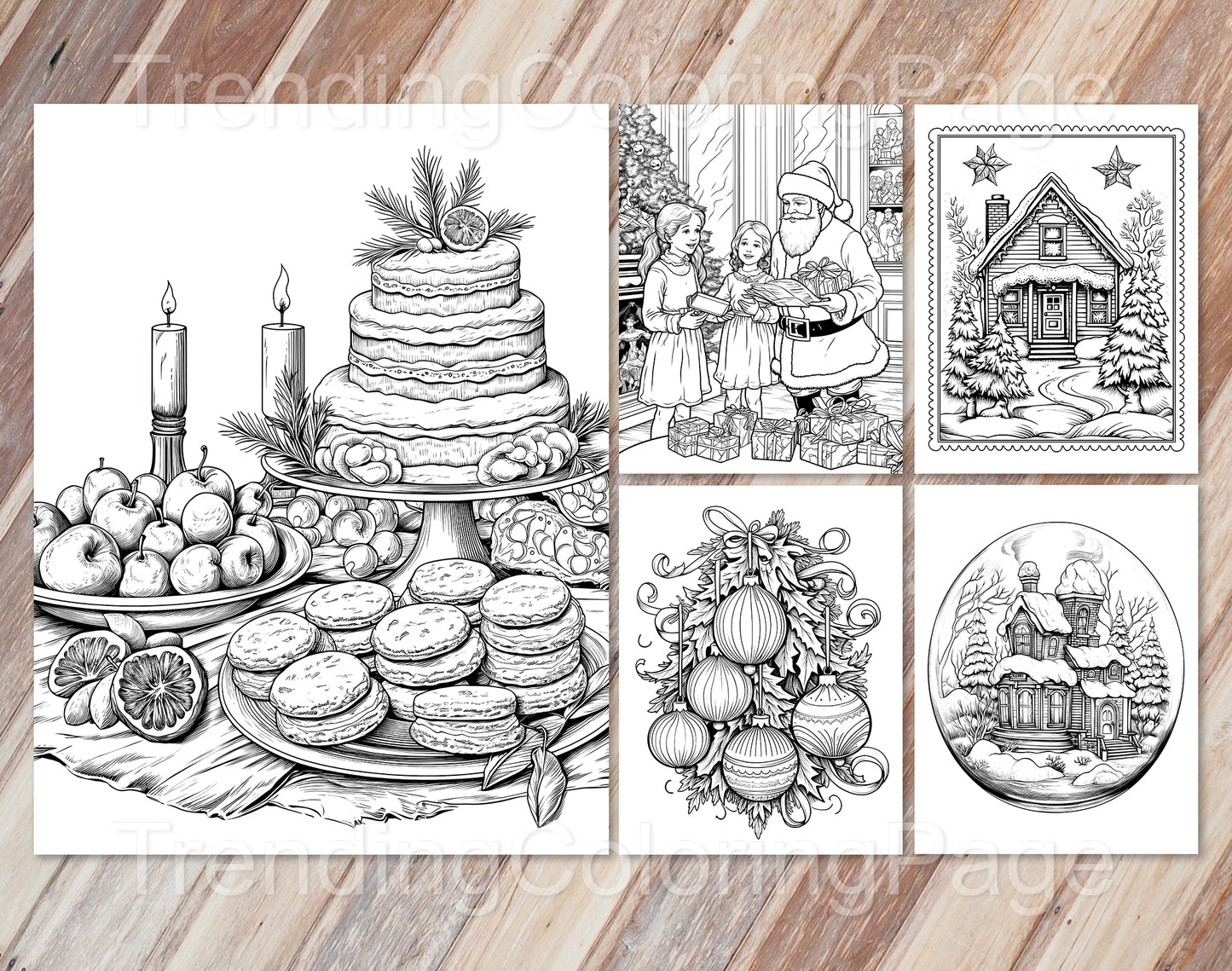 50 Vintage Christmas Coloring Pages - Instant Download - Printable PDF