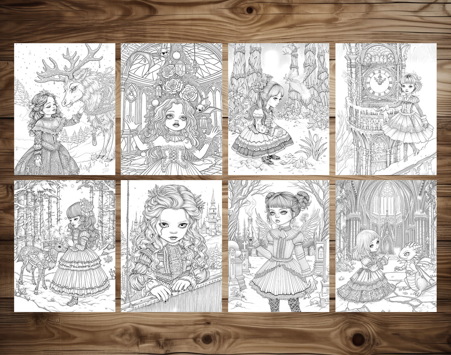 60 Whispers of Winter - Little Gothic Princess Coloring Pages