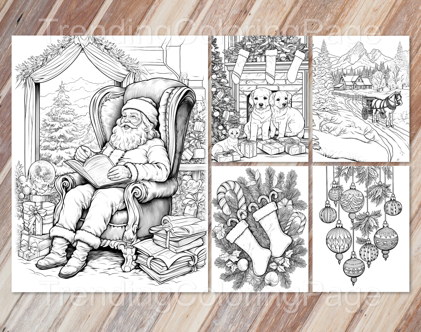 50 Vintage Christmas Coloring Pages - Instant Download - Printable PDF