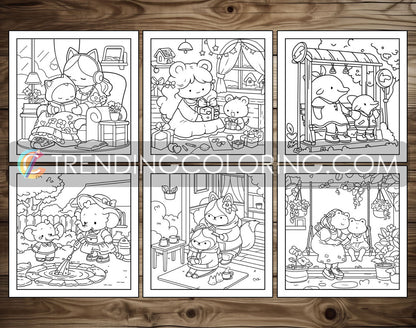 55 Mom Moments Cute and Simple Coloring Pages for Adults | Printable PDF | Instant Download