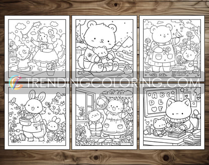 55 Mom Moments Cute and Simple Coloring Pages for Adults | Printable PDF | Instant Download