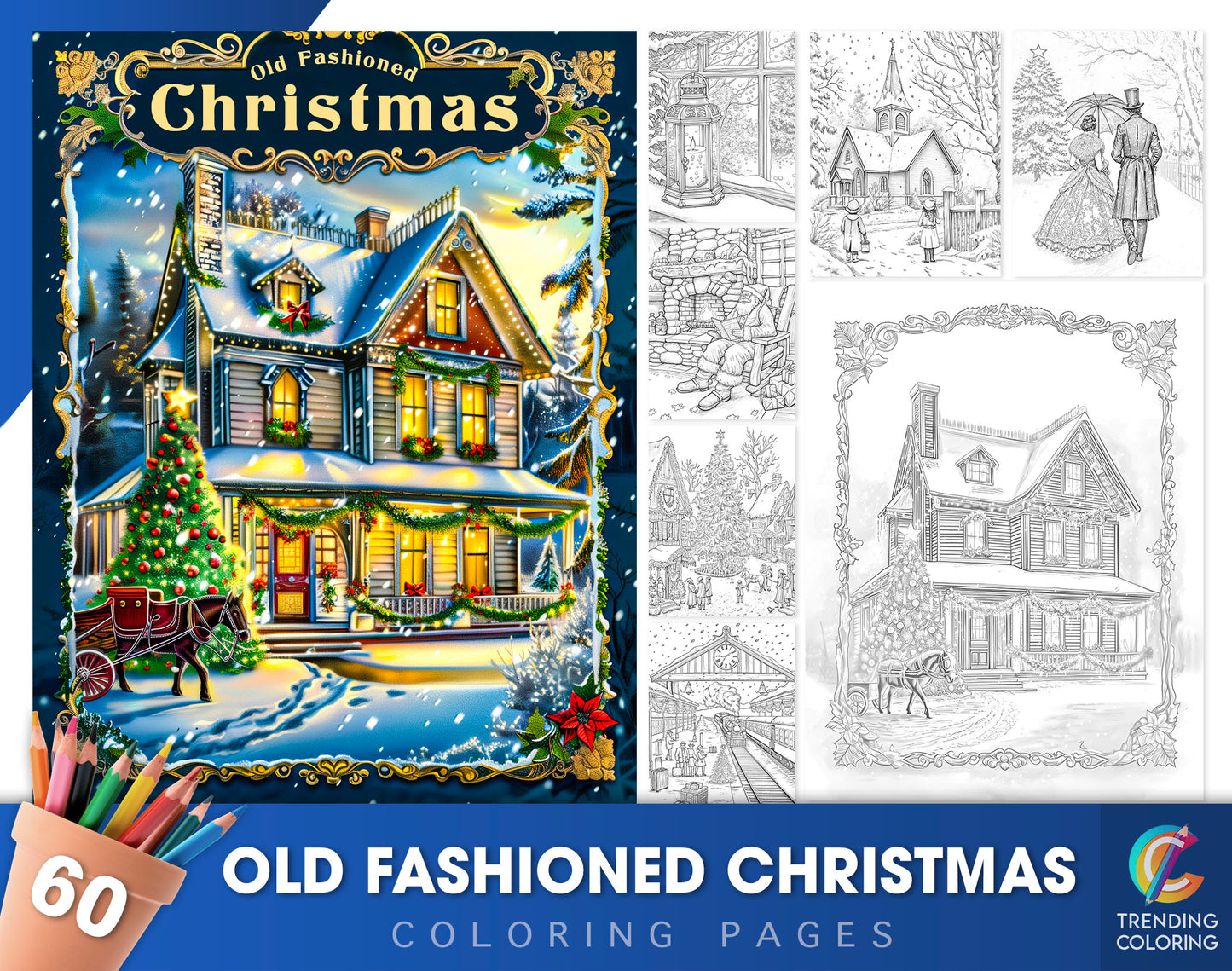 60 Old Fashioned Christmas Coloring Pages