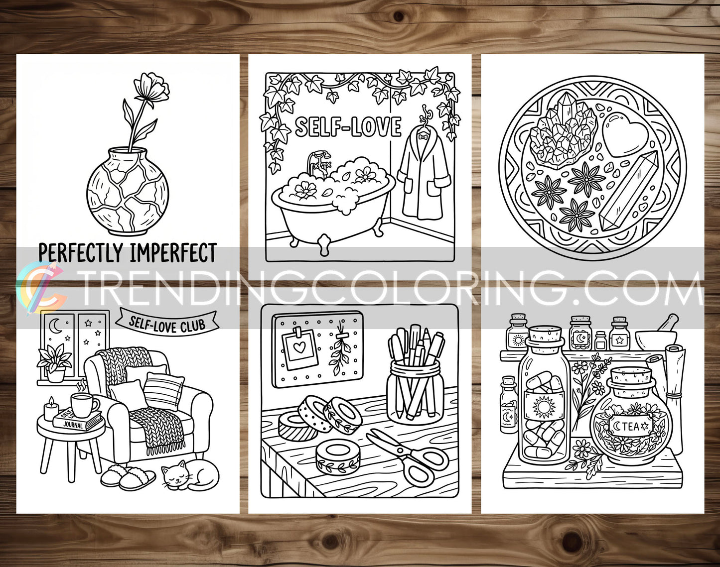 53 Self-Love Cute and Simple Coloring Pages - PDF Download