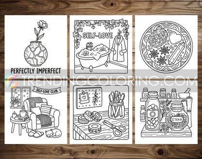 53 Self-Love Cute and Simple Coloring Pages - PDF Download