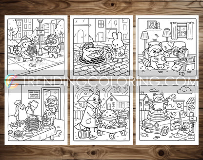 45 Silly Crimes Cute and Simple Coloring Pages - PDF Download