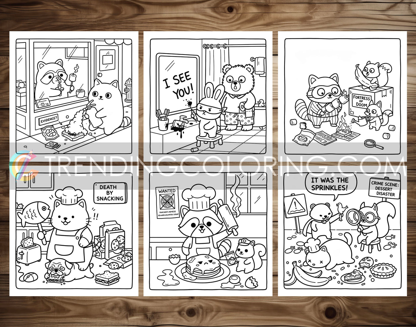 45 Silly Crimes Cute and Simple Coloring Pages - PDF Download