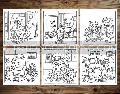45 Silly Crimes Cute and Simple Coloring Pages - PDF Download