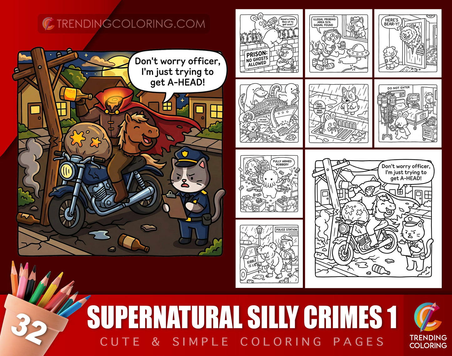 32 Supernatural Silly Crimes 1 Cute and Simple Coloring Pages - PDF Download