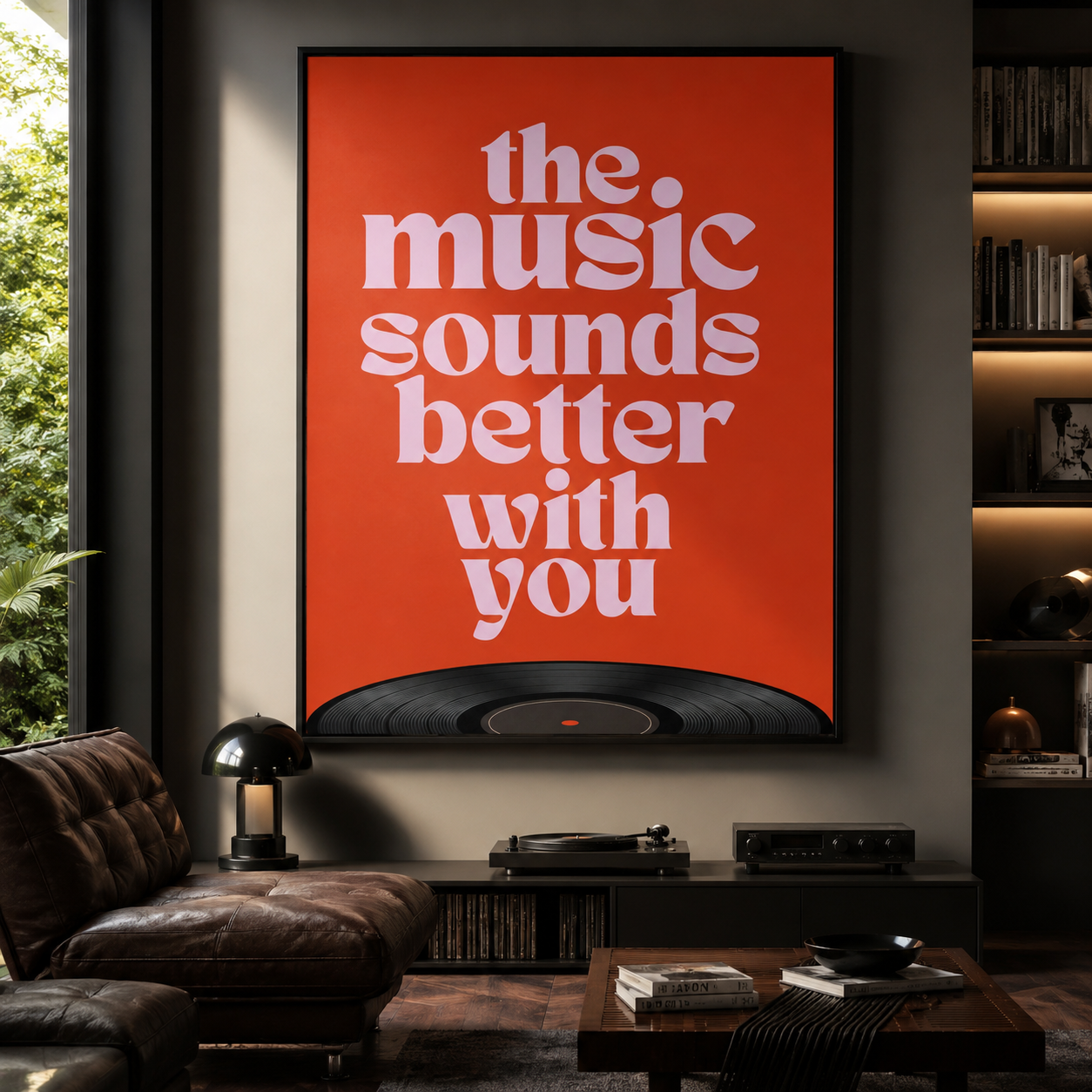 The Music Sounds Better With You Retro Typography Wall Art Decor – preview 6