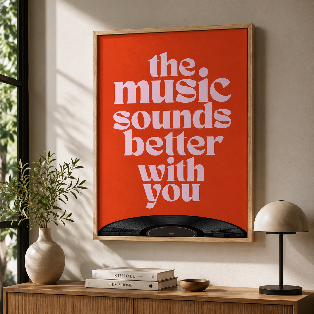 The Music Sounds Better With You Retro Typography Wall Art Decor – preview 7