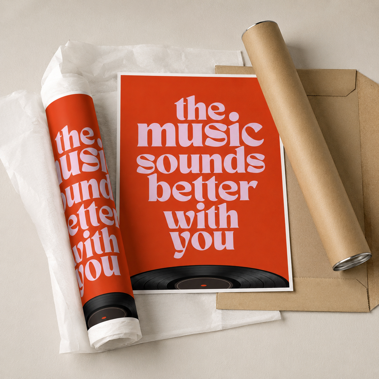 The Music Sounds Better With You Retro Typography Wall Art Decor – preview 9