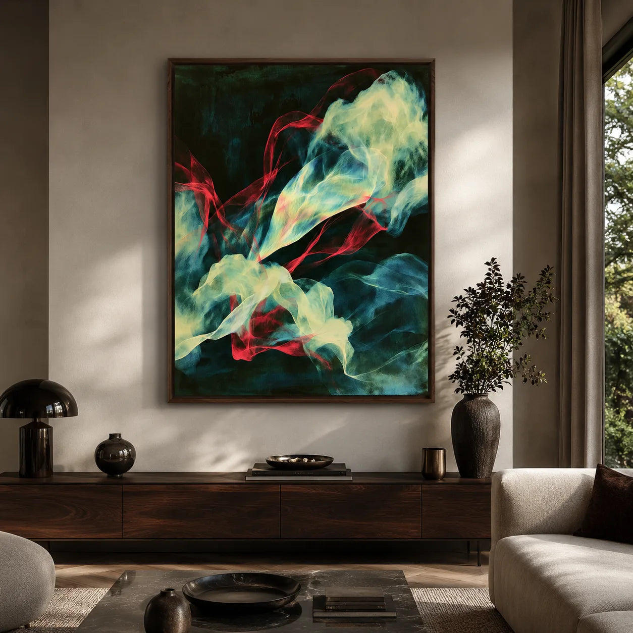 Abstract Smoke Ribbons Wall Art Decor - Wall Art Decor - detail