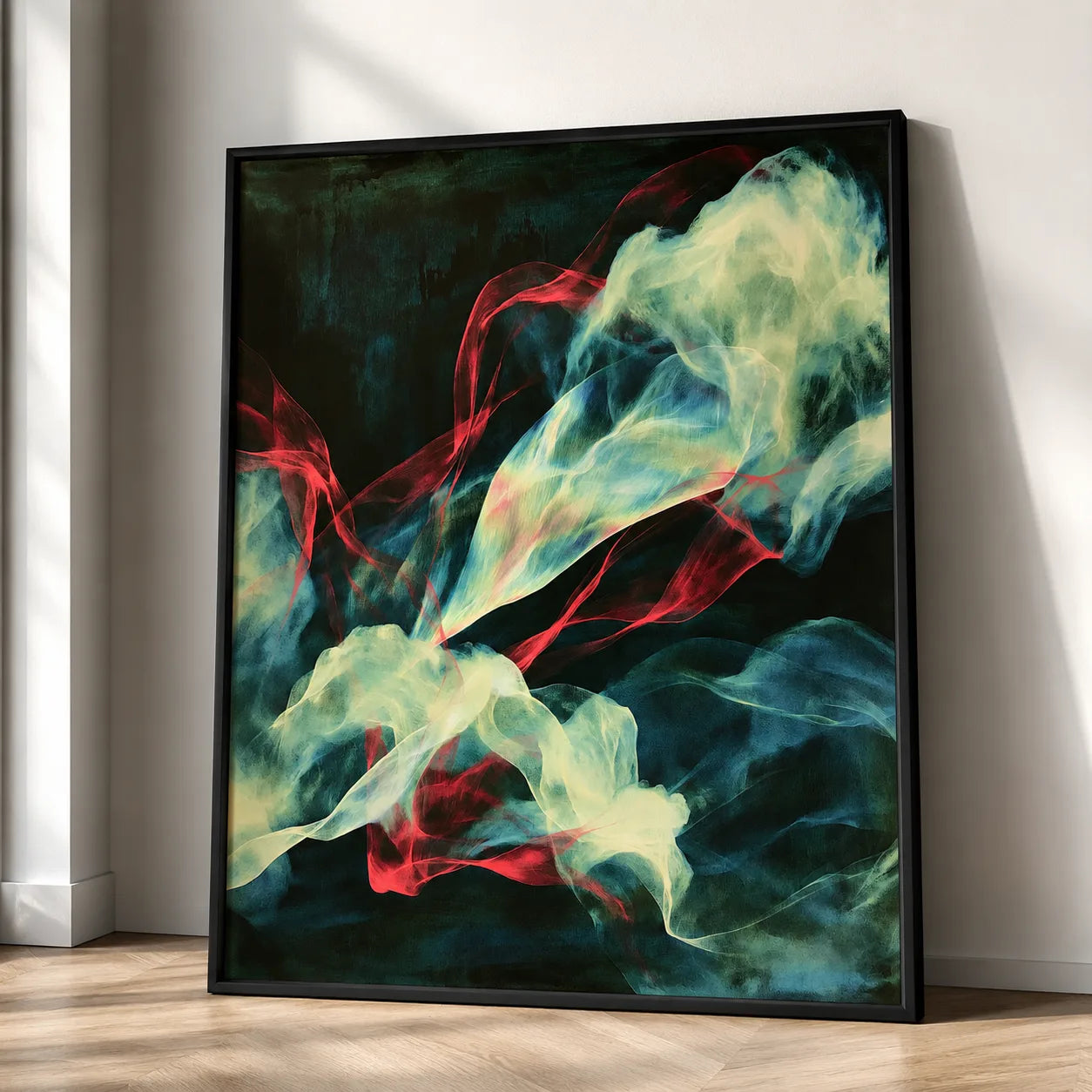 Abstract Smoke Ribbons Wall Art Decor - Wall Art Decor - side view