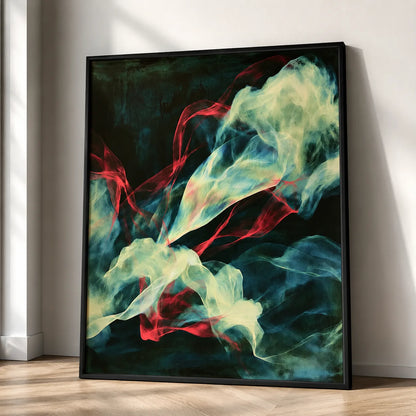 Abstract Smoke Ribbons Wall Art Decor - Wall Art Decor - side view