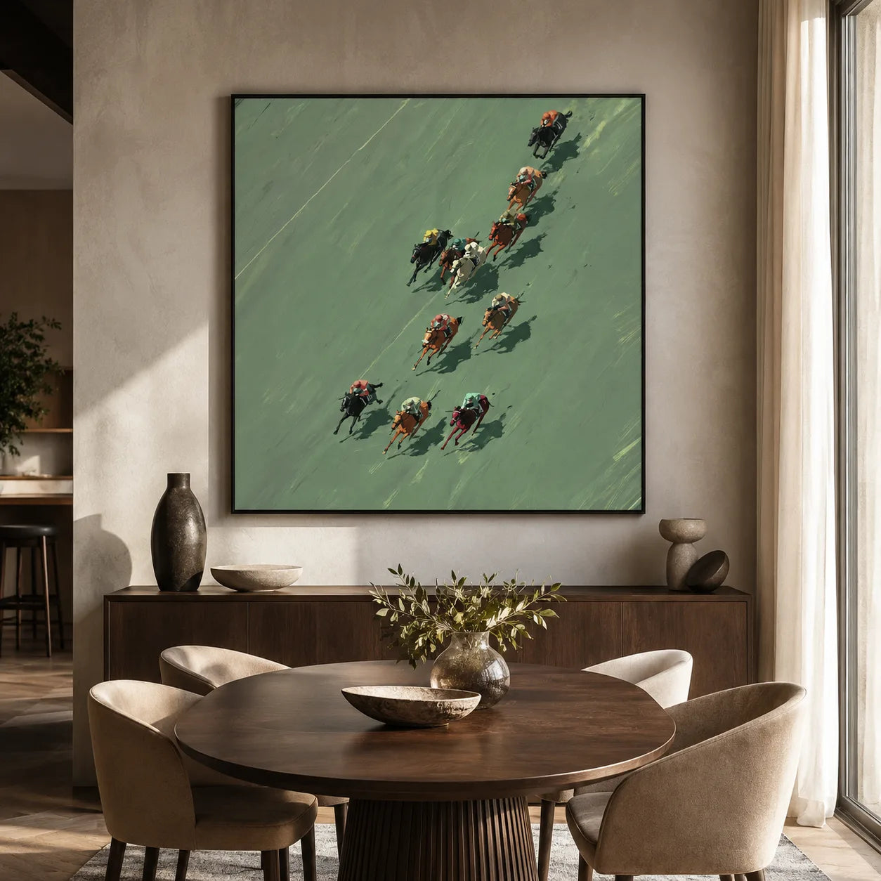 Aerial Horse Race Wall Art Decor - Wall Art Decor - alternate angle