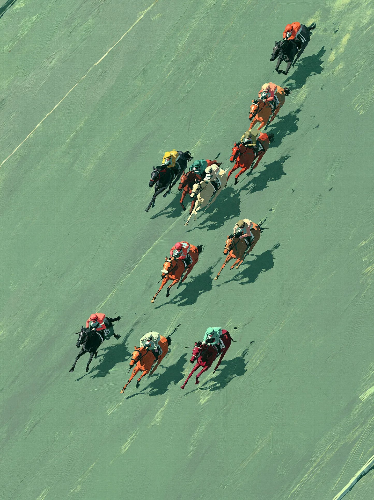 Aerial Horse Race Wall Art Decor - Wall Art Decor - front view