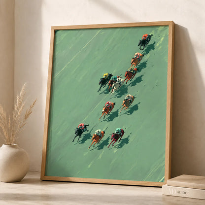 Aerial Horse Race Wall Art Decor - Wall Art Decor - side view