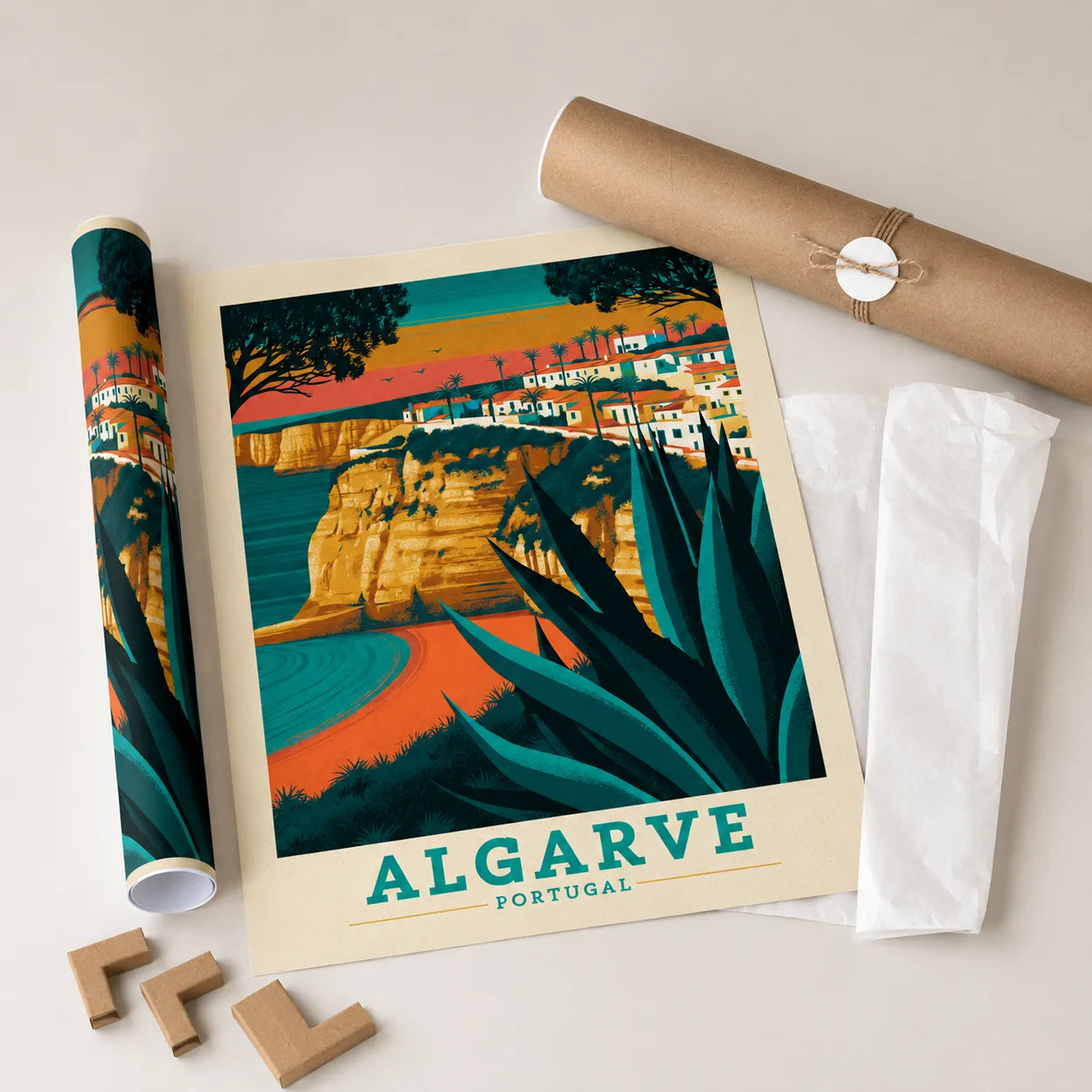 Algarve Portugal Travel Wall Art Decor - Wall Art Decor - back view
