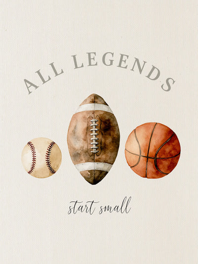 All Legends Start Small Sports Wall Art Decor