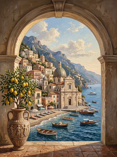 Amalfi Arch and Lemon Tree Wall Art Decor