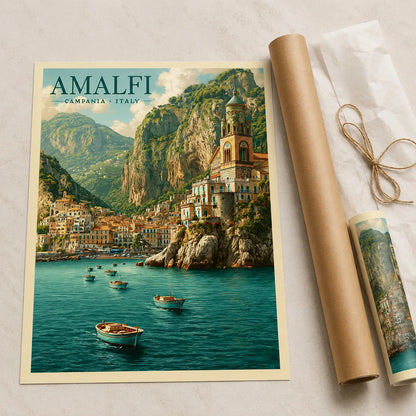 Amalfi Coast Italy Travel Wall Art Decor - Wall Art Decor - back view