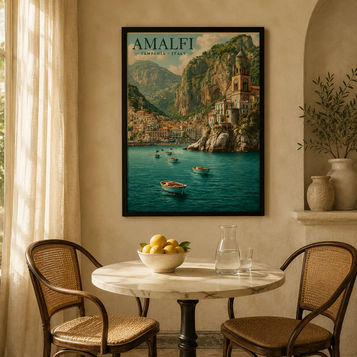 Amalfi Coast Italy Travel Wall Art Decor - Wall Art Decor - in use