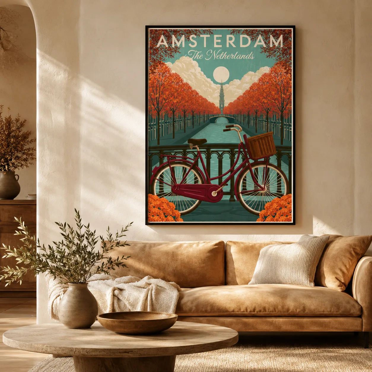 Amsterdam Bicycle Canal Wall Art Decor - Wall Art Decor - alternate angle