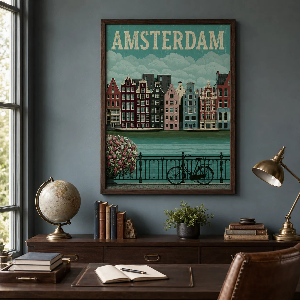 Amsterdam Canal Bicycle Wall Art Decor - Wall Art Decor - alternate angle