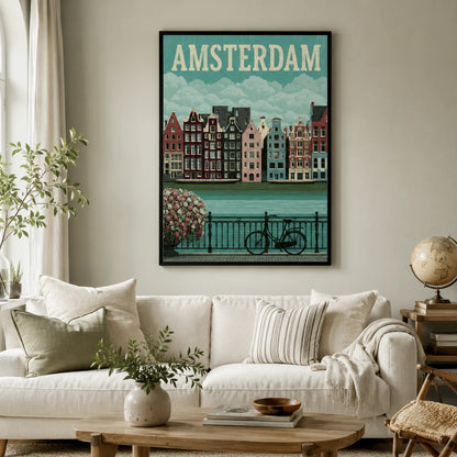 Amsterdam Canal Bicycle Wall Art Decor - Wall Art Decor - detail
