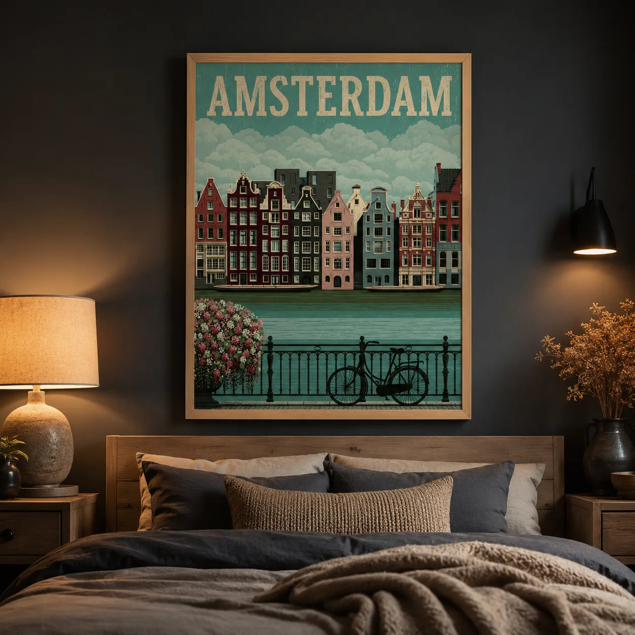 Amsterdam Canal Bicycle Wall Art Decor - Wall Art Decor - lifestyle