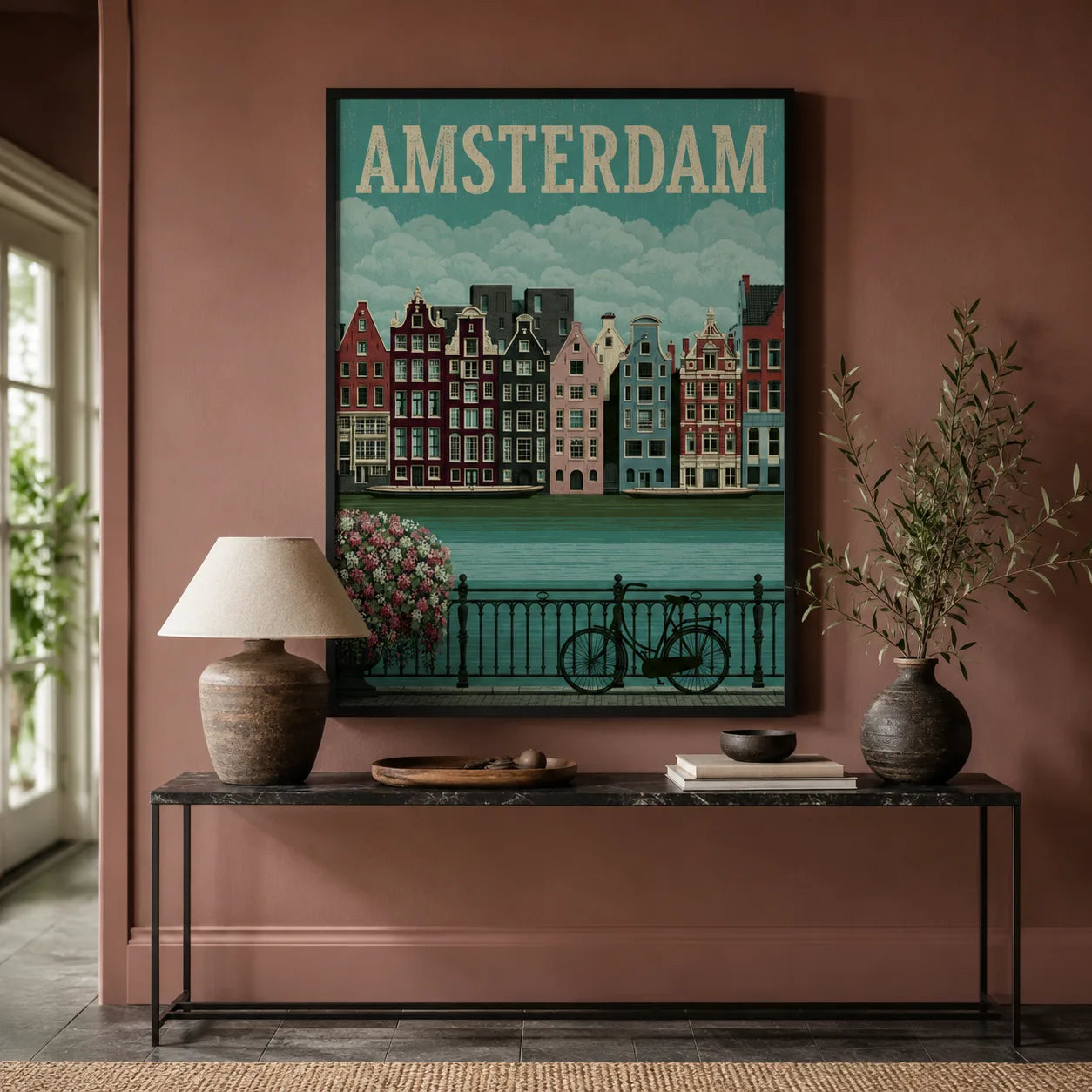 Amsterdam Canal Bicycle Wall Art Decor - Wall Art Decor - styled