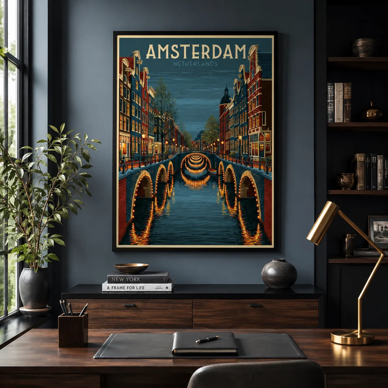 Amsterdam Canal Bridges Wall Art Decor - Wall Art Decor - alternate angle