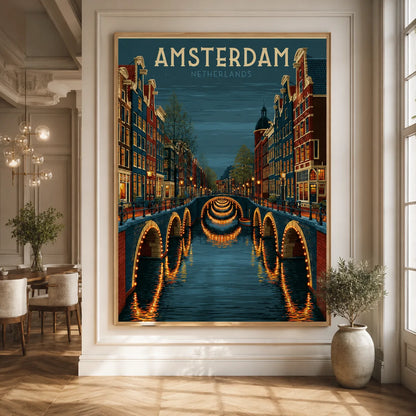 Amsterdam Canal Bridges Wall Art Decor - Wall Art Decor - close up