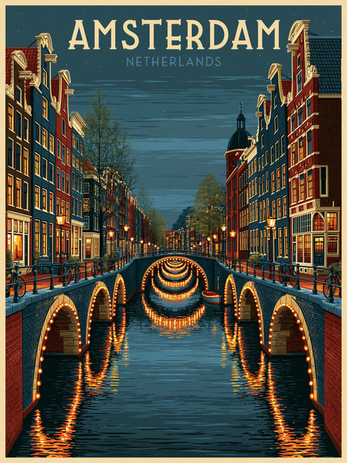 Amsterdam Canal Bridges Wall Art Decor