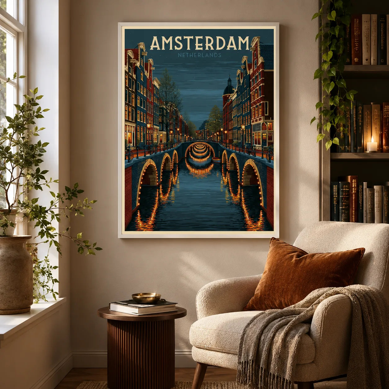 Amsterdam Canal Bridges Wall Art Decor - Wall Art Decor - in use