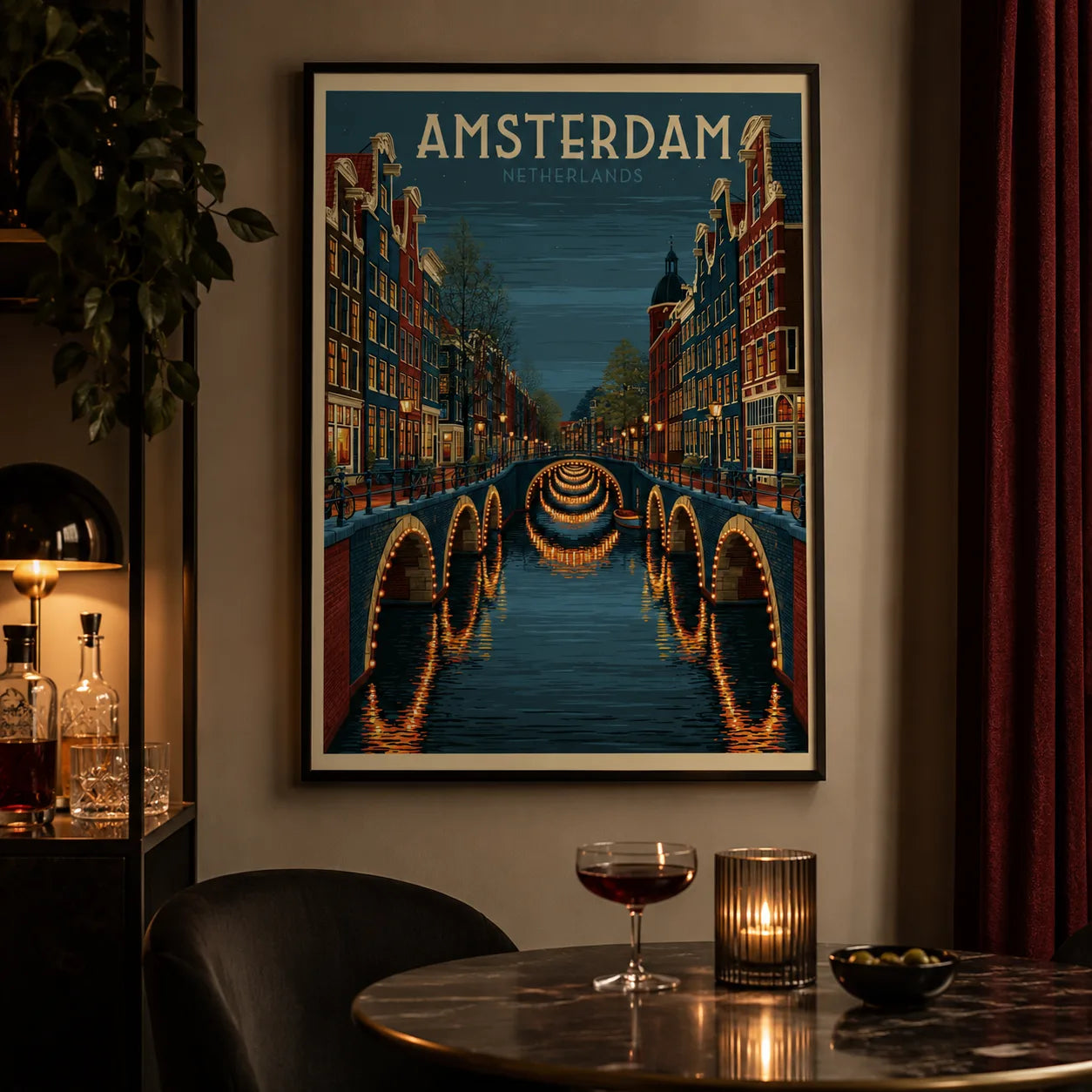 Amsterdam Canal Bridges Wall Art Decor - Wall Art Decor - lifestyle