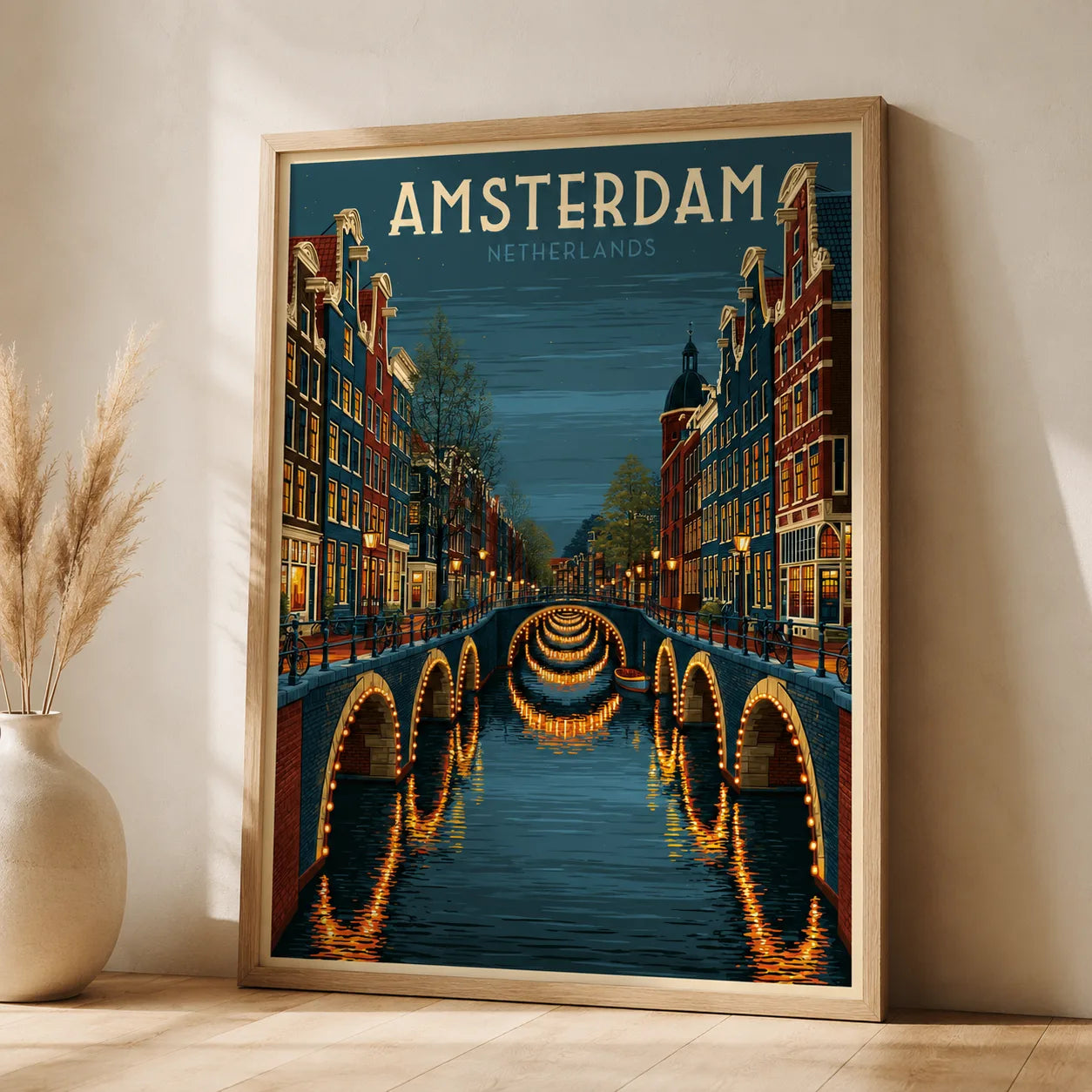 Amsterdam Canal Bridges Wall Art Decor - Wall Art Decor - side view