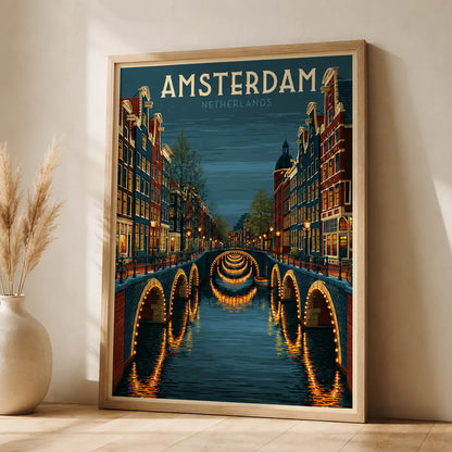 Amsterdam Canal Bridges Wall Art Decor - Wall Art Decor - side view