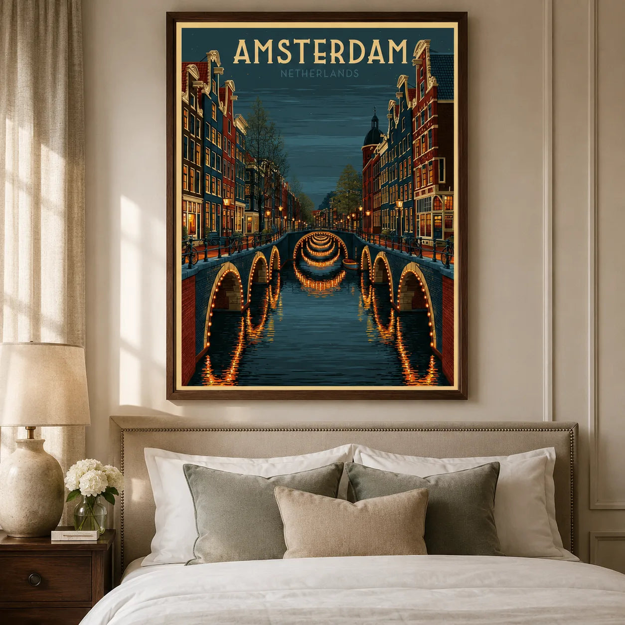 Amsterdam Canal Bridges Wall Art Decor - Wall Art Decor - styled