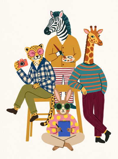 Animal Artists Studio Wall Art Decor