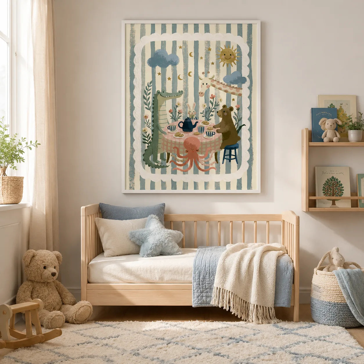 Animal Tea Party Nursery Wall Art Decor - Wall Art Decor - detail