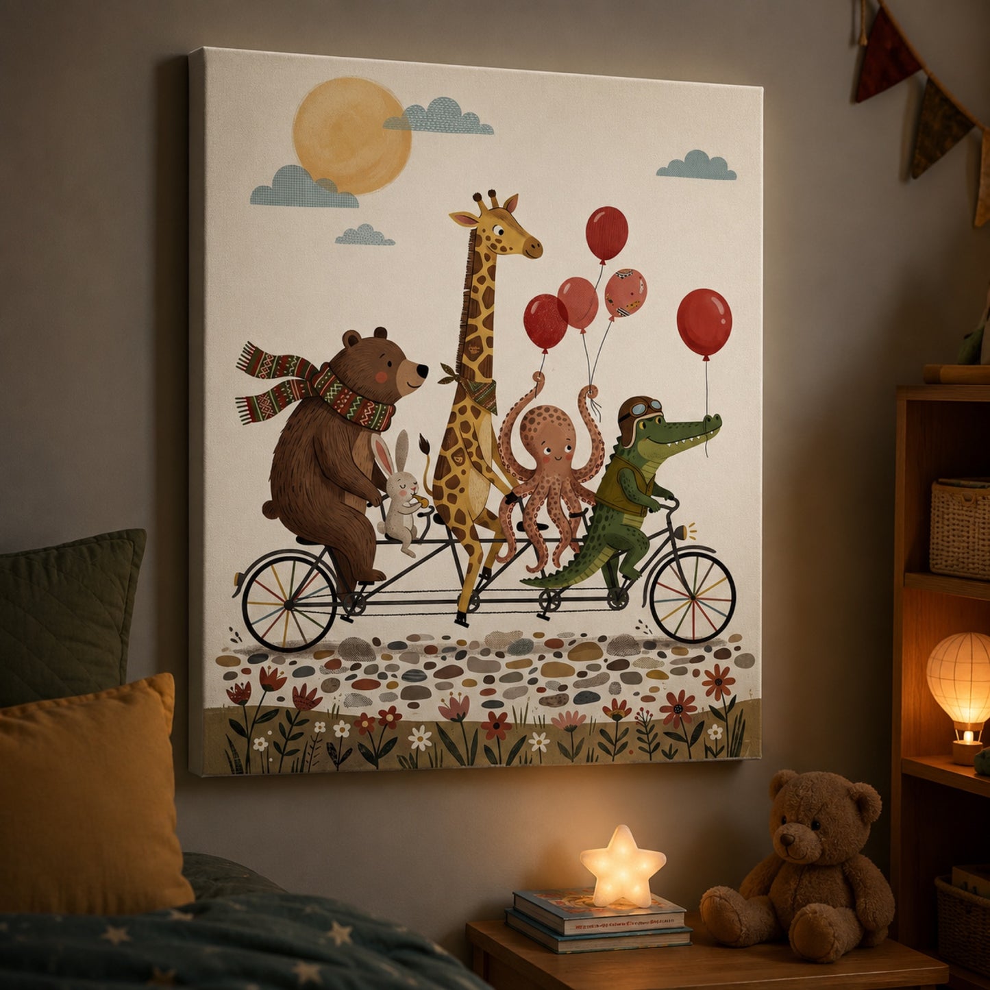 Animals on a Tandem Bike Wall Art Decor preview 11