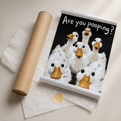 Are You Pooping Ducks Wall Art Decor - Wall Art Decor - back view