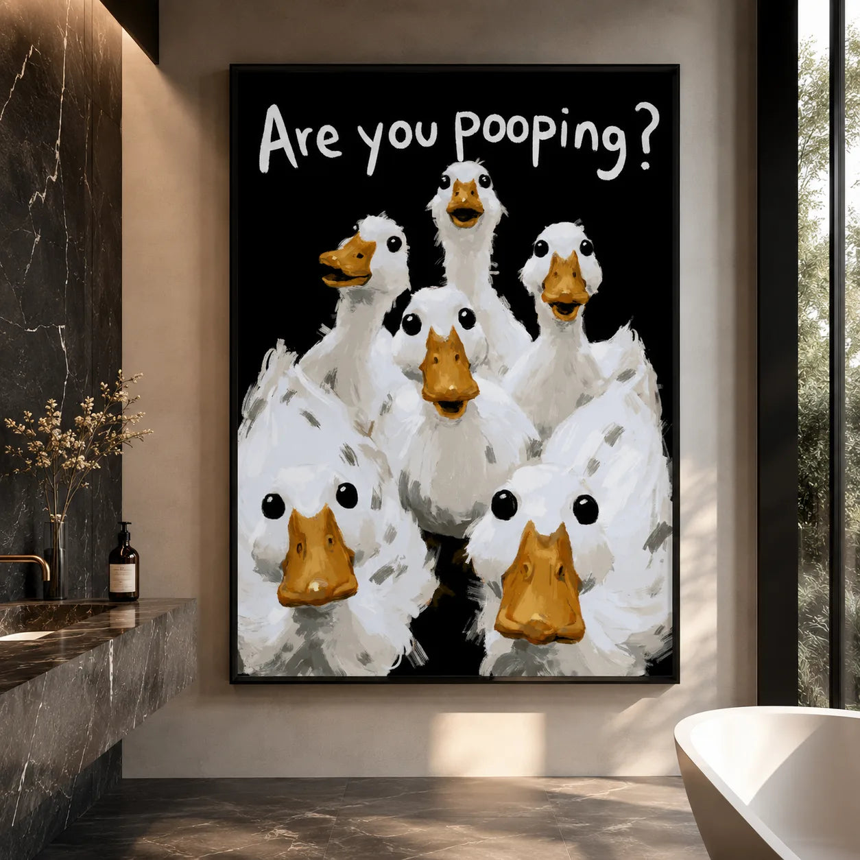 Are You Pooping Ducks Wall Art Decor - Wall Art Decor - close up