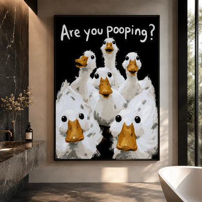 Are You Pooping Ducks Wall Art Decor - Wall Art Decor - close up