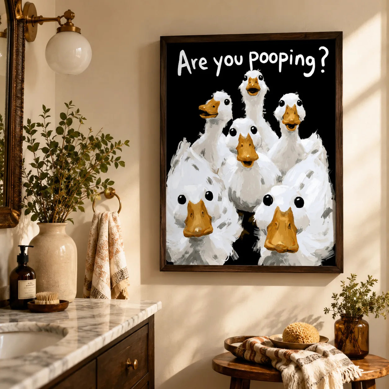 Are You Pooping Ducks Wall Art Decor - Wall Art Decor - in use