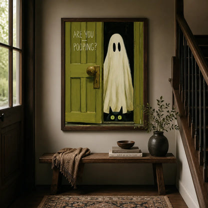 Are You Pooping Ghost Wall Art Decor - Wall Art Decor - alternate angle