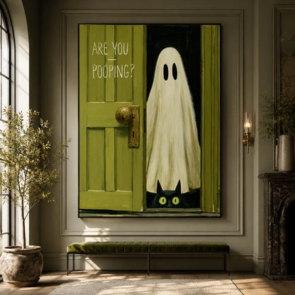 Are You Pooping Ghost Wall Art Decor - Wall Art Decor - close up