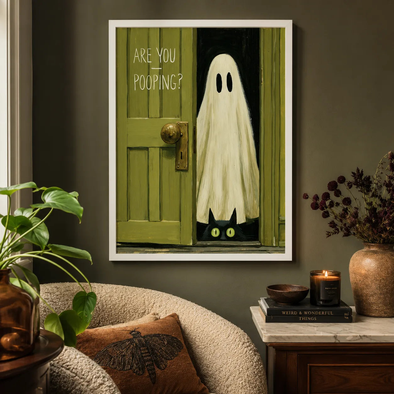 Are You Pooping Ghost Wall Art Decor - Wall Art Decor - in use