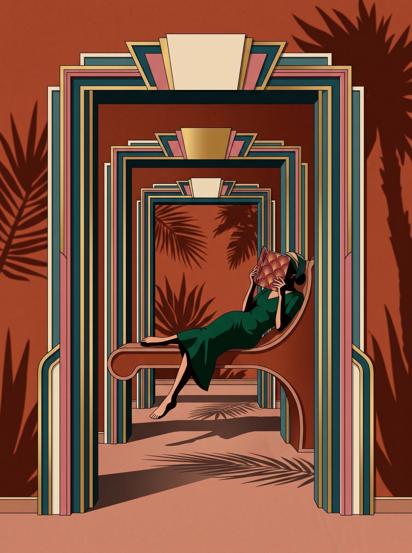 Art Deco Reading Lounge Wall Art Decor